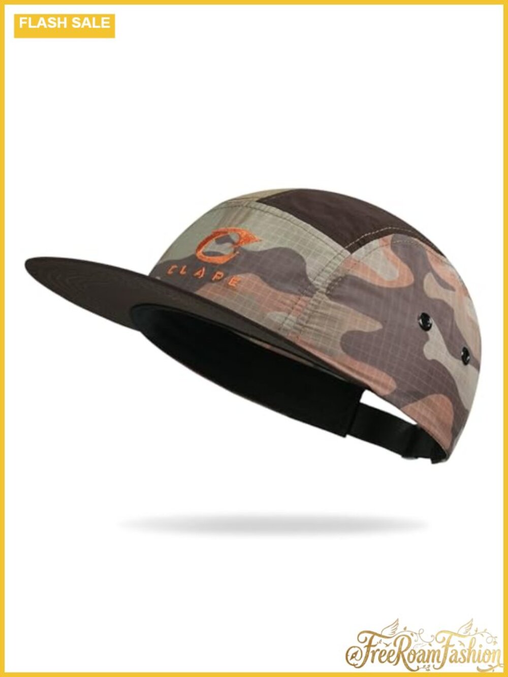 CLAPE Quick Dry 5 Panel Hat Lightweight Outdoor Cap Short Flat Brim Adjustable